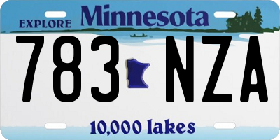 MN license plate 783NZA