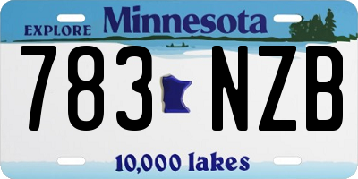 MN license plate 783NZB
