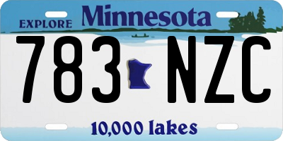 MN license plate 783NZC