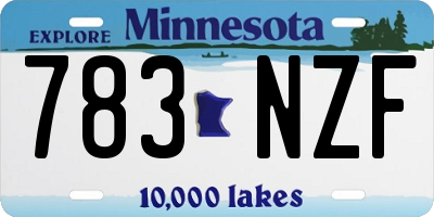 MN license plate 783NZF