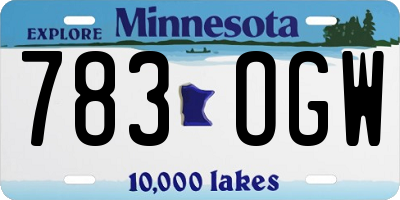MN license plate 783OGW