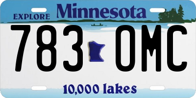 MN license plate 783OMC