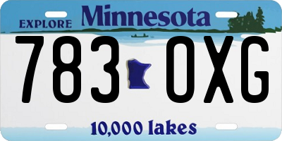 MN license plate 783OXG