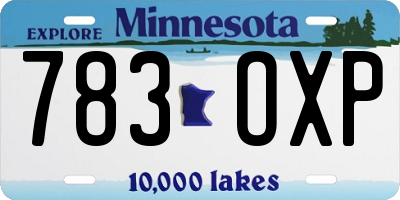 MN license plate 783OXP