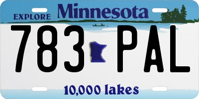 MN license plate 783PAL