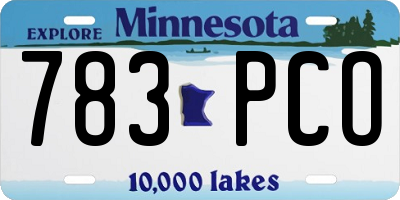 MN license plate 783PCO