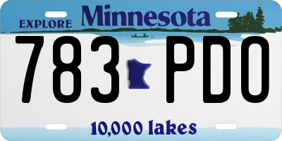 MN license plate 783PDO