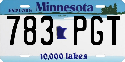 MN license plate 783PGT