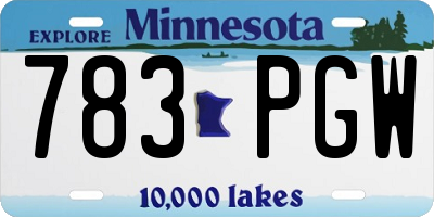 MN license plate 783PGW