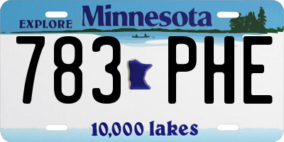 MN license plate 783PHE