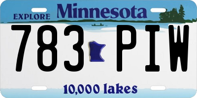 MN license plate 783PIW