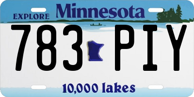 MN license plate 783PIY