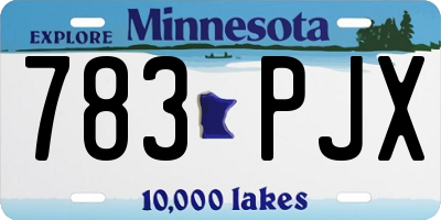 MN license plate 783PJX