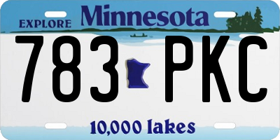 MN license plate 783PKC
