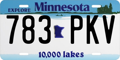 MN license plate 783PKV