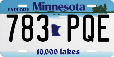 MN license plate 783PQE