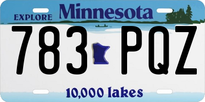 MN license plate 783PQZ