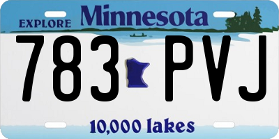 MN license plate 783PVJ