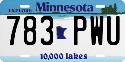 MN license plate 783PWU