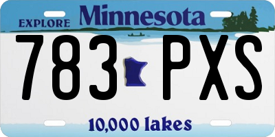 MN license plate 783PXS