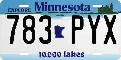MN license plate 783PYX