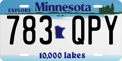 MN license plate 783QPY