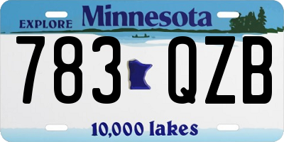 MN license plate 783QZB