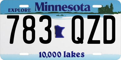 MN license plate 783QZD