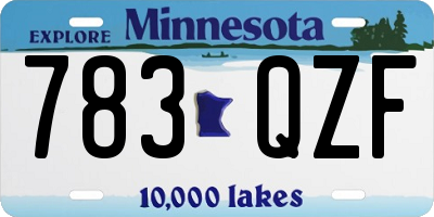 MN license plate 783QZF