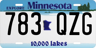 MN license plate 783QZG