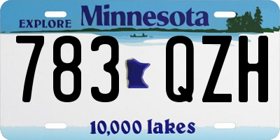 MN license plate 783QZH