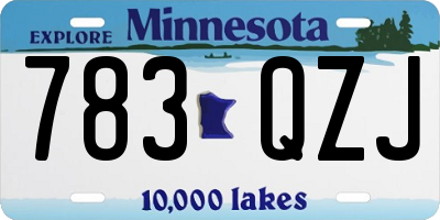 MN license plate 783QZJ