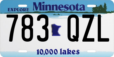 MN license plate 783QZL
