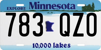 MN license plate 783QZO