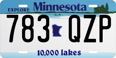 MN license plate 783QZP