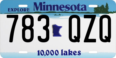 MN license plate 783QZQ