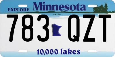 MN license plate 783QZT
