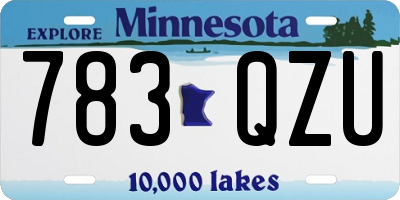 MN license plate 783QZU