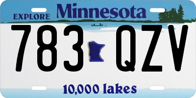 MN license plate 783QZV