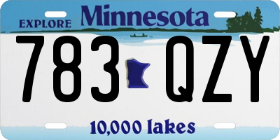 MN license plate 783QZY