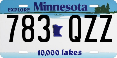 MN license plate 783QZZ