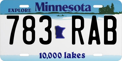 MN license plate 783RAB