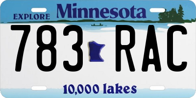 MN license plate 783RAC