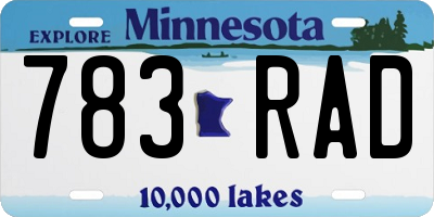 MN license plate 783RAD