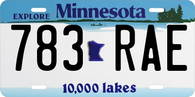 MN license plate 783RAE