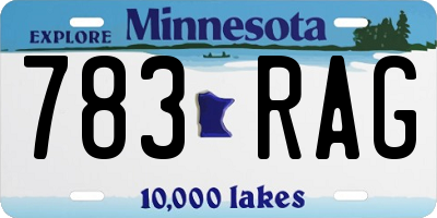 MN license plate 783RAG