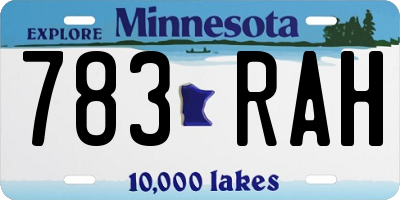 MN license plate 783RAH
