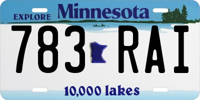 MN license plate 783RAI