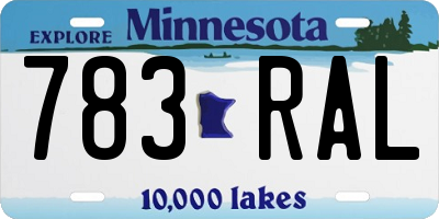 MN license plate 783RAL