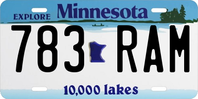 MN license plate 783RAM